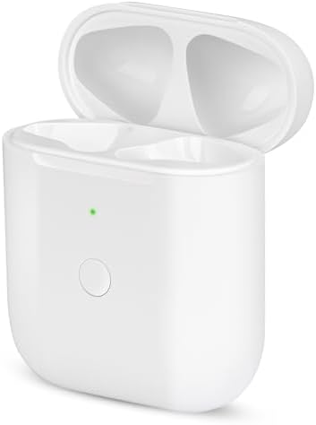 Replacement AirPod Charging Case Compatible with AirPods 1st 2nd Generation Wireless Charging case 550mAh Bluetooth Pairing Sync Button (No Earbuds) (White)