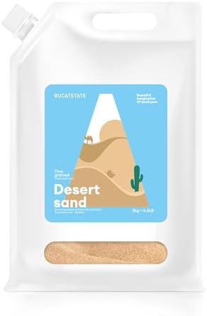 BUCATSTATE Hamster Bath Sand with Pour Spout and Handle, 6.6LB Desert Bath Sand | No-Dust Potty Litter Calcium-Free Sand for Hamster Chinchillas Gerbil Mice Degu or Other Small Pets (Fine Sand)