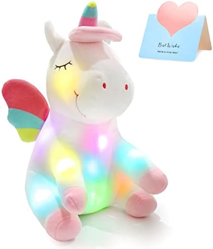 Athoinsu 12'' Light up Unicorn Stuffed Animal Soft Plush Toy with Colorful LED Night Lights Glowing Birthday Children's Day Valentine's Day Gifts for Girls Toddler Kids Women