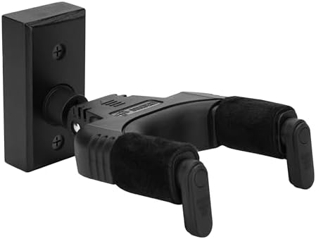 Sondery Guitar Wall Mount Hanger, Auto Lock and Adjustable Hook Holder for Acoustic and Electric Guitar, Ukulele, Bass, Banjo and Mandolin