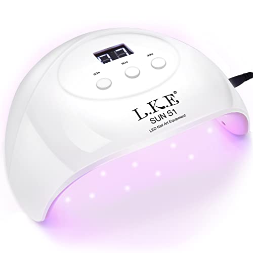 Wisdompark UV Light for Nails,UV LED Nail Lamp, Nail Dryer Professional Nail UV Light for Gel Polish with Adapter Gel Nails 3 Timers