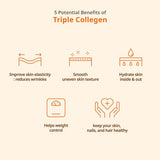 Ownist Triple Collagen Liquid Packets On-The-Go - Peptides with Hydrolyzed Marine Collagen, Elastin, Hyaluronic Acid and Vitamin for Healthy Skin - Orange Flavor - 14 Individual Stick Packs