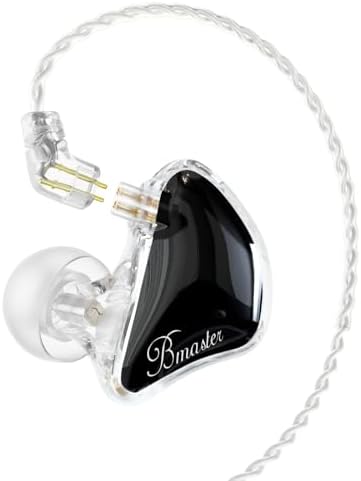BASN Bmaster 2-Pin Triple Drivers in Ear Monitor Headphone with Two Detachable Cables Fit in Ear Suitable for Audio Engineer, Musician (Black)