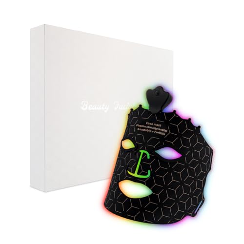 7 Color Red Light Therapy Mask, LED Face Mask Light Therapy, Red Light Therapy for Face, Silicone Face Mask Skin Care at Home with Eye Protection Cushion for Anti Aging Wrinkles