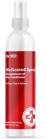 Pet MD Topical Spray for Dogs, Cats, and Horses with Essential Fatty Acids, Aloe and Vitamin E - 8 oz