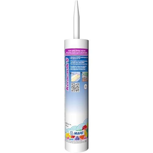 Mapei Keracaulk S Premium, Paintable, Sanded, Siliconized Acrylic Caulk, Expertly Formulated to Match Grout Colors, 10 oz., 5104 Timberwolf- Sanded