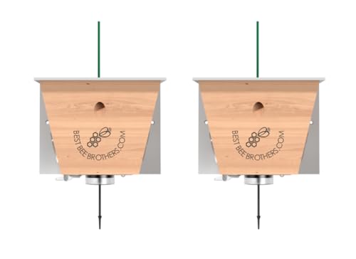 Carpenter Bee Traps for Outside - Carpenter Bee Trap, Turbo Trap 2.0 W/Bee Vault Wood Bee Traps - Carpenter Bee Traps for Outdoors Hanging - Bee Catchers for Outside (White, 2 Pack)