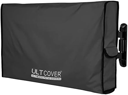 ULTCOVER Waterproof Outdoor TV Cover for 46-49 inch Outside Flat Screen Televisions with Mounts and Stands, Black