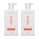 Native Brightening Face Wash 12 fl oz (2 Pack), Facial Cleanser with Citrus and Bergamot, Daily Face Cleanser for Radiant and Bright Skin - 2 Pack, (12 fl oz each)