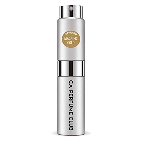 CA Perfume Impression of Yves S. Lauren Magnific Gold For Women & Men Replica Version Fragrance Dupes Concentrated Long Lasting Eau de Parfum Spray Refillable Atomizer Bottle 0.27 Fl Oz/8ml-X1