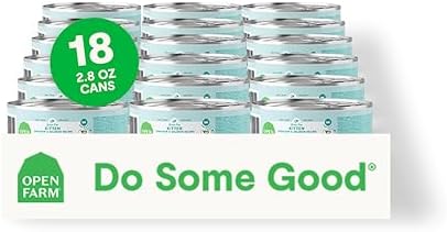 Open Farm Canned Kitten Food, Paté for Complete & Balanced Nutrition, Grain-Free and Legume-Free Wet Kitten Food, Chicken & Salmon Recipe, 2.8oz Cans (Case of 18)