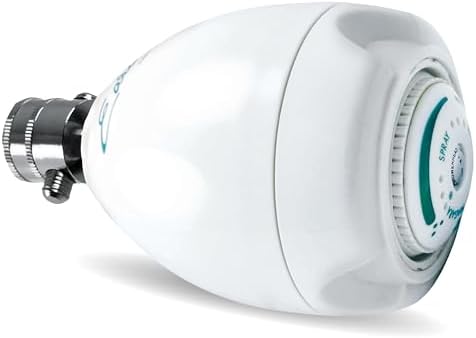 Niagara Conservation N2920-V Earth Spa 3-Spray with 2 GPM 2.7-in. Wall Mount Adjustable Fixed Shower Head, White | Showerhead Sprayer with Pressure Compensation Technology & Soap and Soak Pause Button