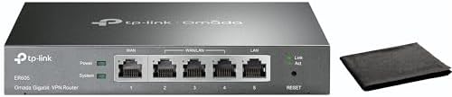 TP-Link ER-605 Gigabit VPN Router | Load Balancing | Dual WAN Ports | SPI Firewall | Bandwidth Management | IPsec, PPTP, L2TP VPN | Business Network Security | Easy Setup | Cloud Monitoring, W/Cloth