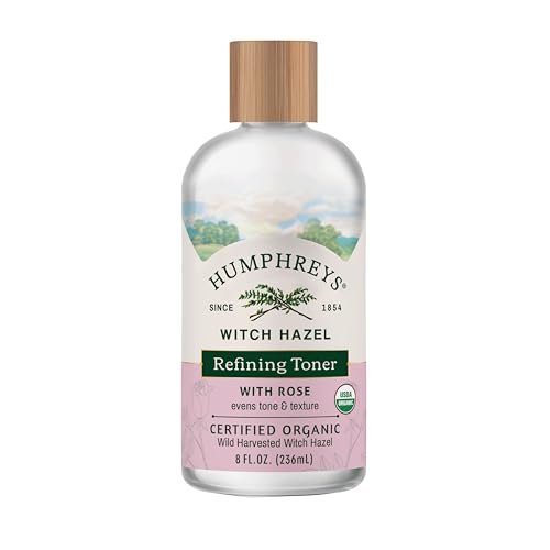 Humphreys Clarify + Soothe Witch Hazel with Rose Organic Toner, Clear, 8 Oz ( Pack of 1)