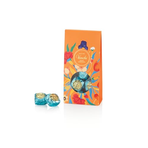 Venchi Chocoviar Stracciatella Chocolate 15-Piece Elegant Gift Box - Milk Chocolate Shell, Creamy Cocoa Nibs and Vanilla Beans Filling & Topped With Chocoviar Micro-pearls - Preservative & Gluten Free