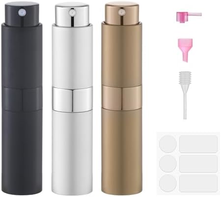 Perfume Atomizer Travel Refillable Bottle: Cologne Sprayer Portable for Men - Mini Spray Empty for Refill - 8ml Small Size Brown