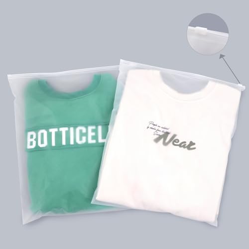 14x18 Inch Clothes Packaging Bags for Shipping, 50Pcs 2 Gallon Frosted Zipper Clothing Packaging Bags for small business, Clear Apparel Bag for Winter clothes, blankets, backpack | No Vent Holes