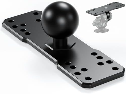 BRCOVAN 1.5'' Ball Fish Finder Mount, Aluminum Alloy Universal Marine Electronic Plate for RAM Mounts C Size 1.5 Inch Ball Double Socket Arm