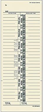 Adams Time Cards, Weekly, 1-Sided, Numbered Days, 3-3/8" x 9", Manila, Green Print, 200-Count (9656-200)