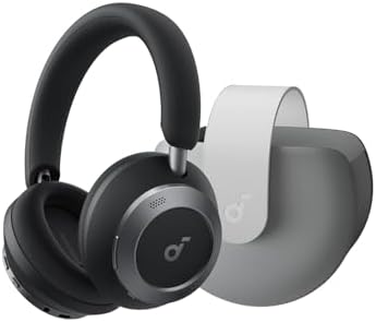 Soundcore Space One Pro by Anker, with Travel Case, Adaptive Active Noise Cancelling Headphones Driven by 6 Mics, Super Foldable Design, 60H Lossless Audio, Ultra-Fast Charging, Hi-Res Wireless Audio