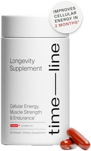 Timeline Mitopure Urolithin A - Clinically Proven Supplement for Healthy Aging and Cellular Renewal - Mitoceutical for Muscle Strength and Longevity - 60 Softgels
