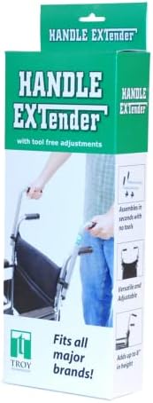Push Wheelchair Handle Extender (300lbs Weight Capacity), Universal Wheelchair Accessories for Adults – Extendable Handle for Strollers – Adjustable Extender for Adults