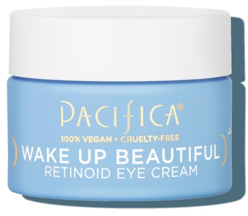 Pacifica Beauty, Wake Up Beautiful Retinoid Daily Under Eye Cream, For Aging Skin, Petroleum-Free Retinoid, Melatonin, Treat Fine Lines + Wrinkles, Clean Skin Care, Vegan + Cruelty Free, 0.5 Fl Oz