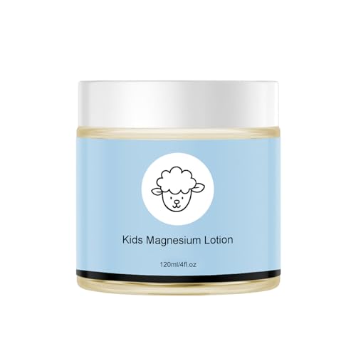 Magnesium Lotion for Kids, for external use only, helps children keep calm before sleep and at night, and children's relaxation formula 4 oz