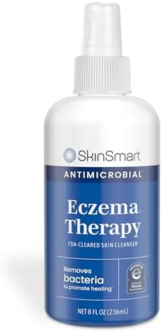 SkinSmart Antimicrobial Eczema Therapy with Hypochlorous Acid, Removes Bacteria so Skin Can Heal, for Adults, Kids and Seniors, 8 Ounce Clear Spray