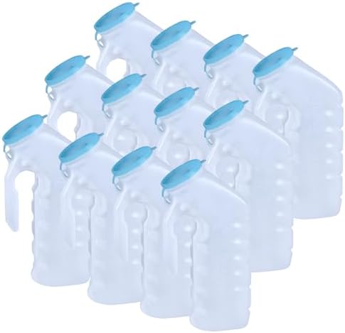 Vakly Male Urinal with Glow in The Dark Spill Proof Cover [32oz -1000ml ] Portable Pee/Urine Container Bottles for Men Used for Car, Hospitals, Incontinence, Emergency and Travel (12)