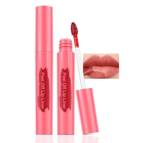 Lip Liner - Lip Stain Peel Off, Long-Lasting Moisturizing Waterproof Lip Stain Transfer-Proof with Matte Finish Stay on All Day (Rose, Pack of 1)