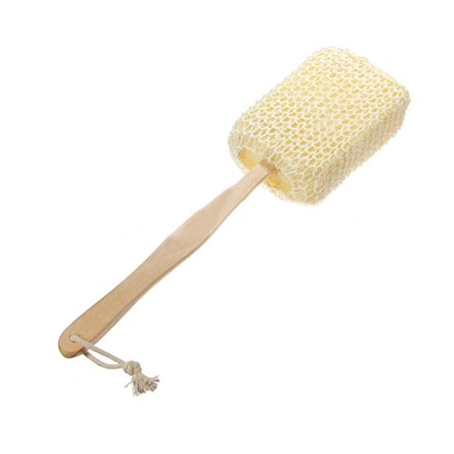 Natural Sisal Fiber Bath Body Brush Spa Shower Back Sponge Scrubber Long Handle Natural Loofah Exfoliating Body Sponge Scrubber Back Scrubber