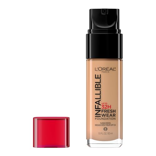L’Oréal Paris Makeup Infallible Up to 32 Hour Fresh Wear Lightweight Foundation, 470 Radiant Honey, 1 Fl Oz, Packaging May Vary