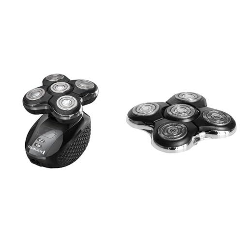 Bundle of Remington Balder Pro Head Shavers for Bald Men, Cordless Shaver, 100% Waterproof for Wet & Dry Shaving, Black + Balder Pro Head Rotary Shaver Head Replacement Assembly