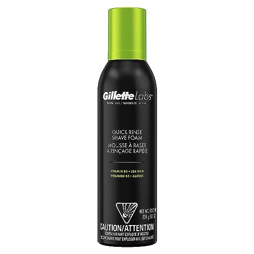 Gillette Labs Quick Rinse Lightweight Shave Foam for Men, Shaving Foam that Helps Protect the Skin, 8.1 OZ