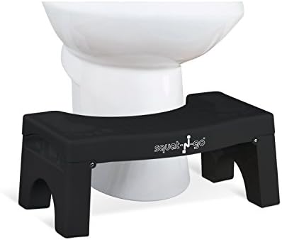 7” Folding Squatting Stool | The Only Foldable Toilet Stool | Convenient and Compact – Great for Travel | Fits All Toilets, Folds for Easy Storage, Use in Any Bathroom | Black Color |