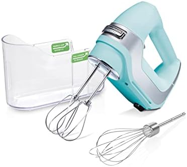 Hamilton Beach Professional 5-Speed Electric Hand Mixer with Snap-On Storage Case, QuickBurst, Stainless Steel Twisted Wire Beaters and Whisk, Mint (62658)