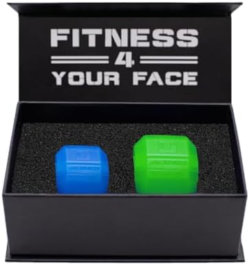 Jawzrsize Jaw Exerciser for Men - Pop N Go Beginner Bundle Blue and Intermediate Green Jaw Trainer, Jaw Clenching Relief, Double Chin Reducer, Jawline Shaper and Neck Exerciser