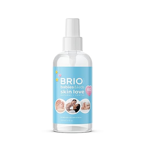 BRIOTECH Babies & Kids Skin Love, Soothing Hypochlorous Acid Spray, Pure HOCl for Sensitive Skin, Calm Redness & Bumps, Support Against Diaper Irritation, Gentle & Vegan, 4 fl oz