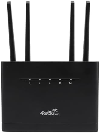 4G Router with SIM Card Slot, LTE Router, 4 High Gain Antennas 300Mbps Unlocked Mobile Hotspot Router for B1 3 8 38 39 40 41 Band (US)