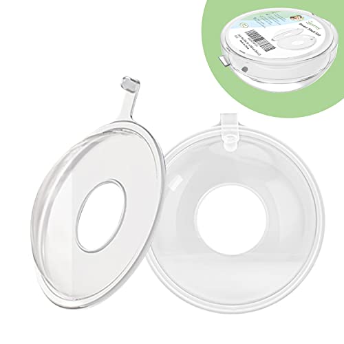 New Model with Plugs! 2PCS Breast Shells, Milk Saver, Wearable Nursing Cups, Protect Sore Nipples for Breastfeeding, Collect Breastmilk Leaks for Nursing Moms, BPA-Free and Reusable