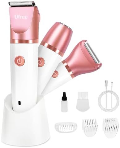 Ufree Electric Shaver for Women Pubic Hair, Electric Razors for Women, Bikini Trimmer for Women Face and Body Hair, Wet & Dry Use Groomer, Hair Trimmer, Birthday Gifts for Women, Gold