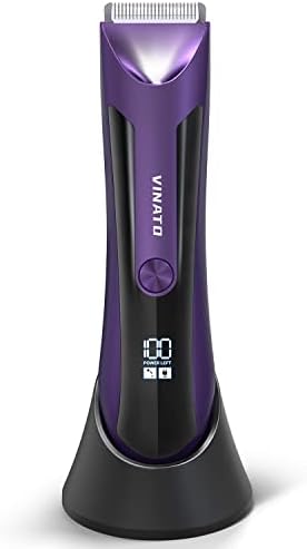 VINATO Electric Body Hair Trimmer - Manscape Ball Trimmer, Groin Hair Trimmer for Men, Waterproof Ball Shaver, USB Recharge Dock Replaceable Ceramic Blade, 90 Mins Battery Life
