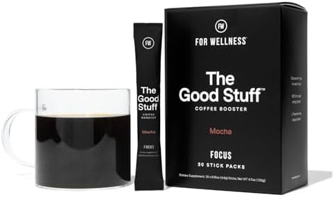 For Wellness The Good Stuff™ Focus Blend (30 Stick Packs), Non-Dairy Coffee Supplement – Stimulates Cognitive Function & Mental Clarity
