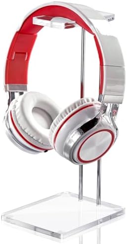 Xuhal Acrylic Headphone Stand Headset Holder for Desk, Clear Acrylic Gaming Headset Stand Universal Headphone Holder for Desktop Display Office Accessories, with Metal Hardware(Rectangle)