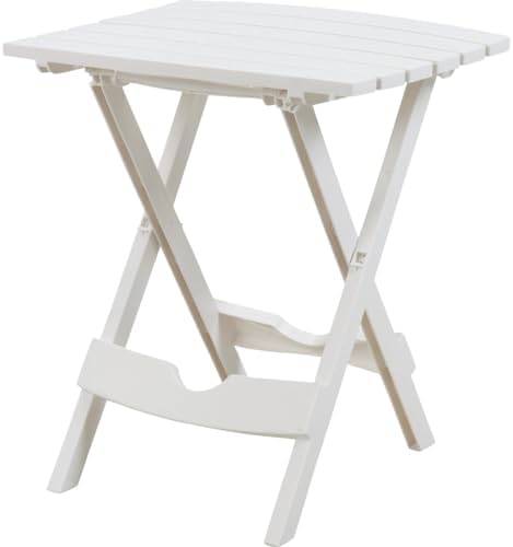 Adams Manufacturing, White Quik Fold Patio Side Table, Resin, One Size