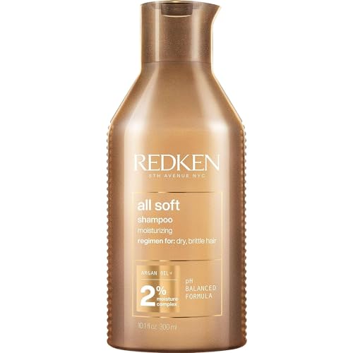 Redken All Soft Shampoo For Dry Hair - Provides Intense Softness and Shine, With Argan Oil