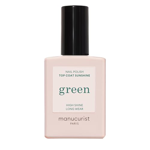Manucurist • Green Sunshine Top Coat • Vegan Top Coat • 12-Free • Plant-Based Ingredients (69%) • Made in France • 0.5 fl oz