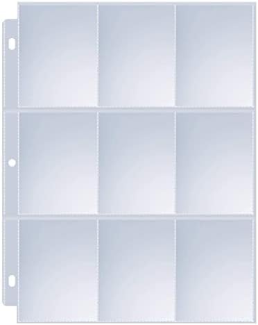 120 Pack 9 Pocket Page Protector, Sooez Trading Card Sleeves Pages Baseball Pages for 3 Ring Binder, Card Sheets for Standard Size Cards, Sport Cards, Game Cards, Business Cards