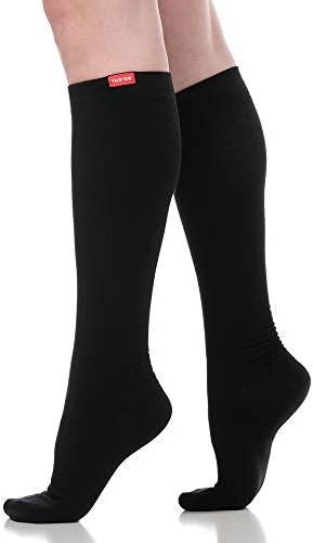 VIM & VIGR Moisture Wick Nylon 15-20 mmHg Graduated Compression Socks for Women & Men
